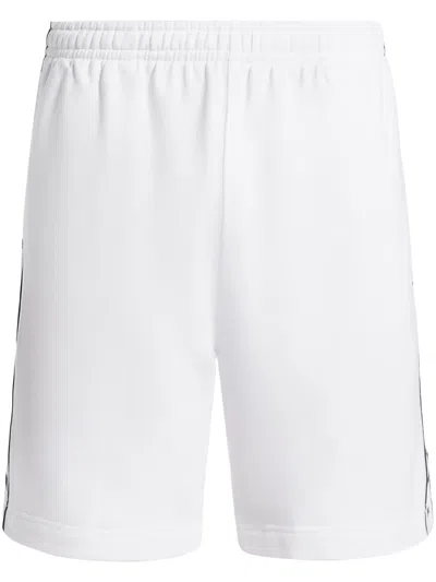 Lacoste Logo-stripe Cotton-blend Track Shorts In Weiss