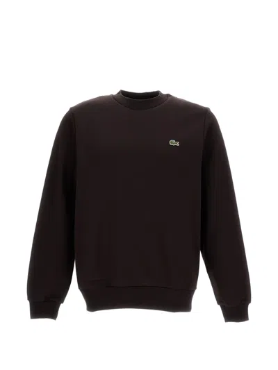 Lacoste Crew Neck Sweatshirt In Brown