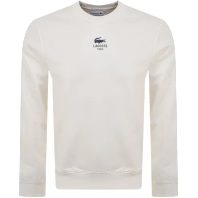 LACOSTE LACOSTE LOGO SWEATSHIRT OFF WHITE