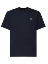Lacoste Logo-patch Cotton T-shirt In Blue