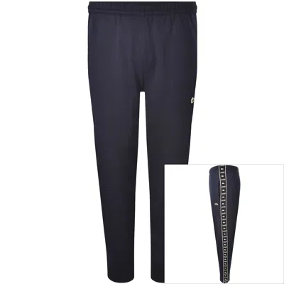 Lacoste Logo Tape Joggers Navy In Blue