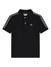 Lacoste Logo-tape Polo Shirt In Black