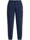 Lacoste Logo-tape Cotton-blend Track Pants In 蓝色
