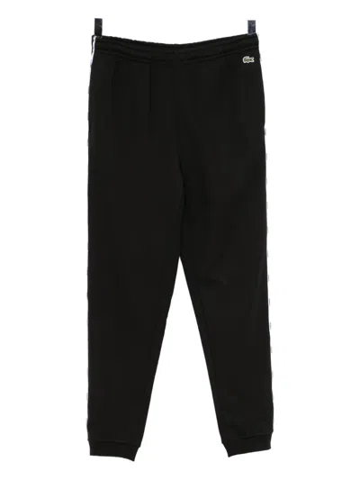 Lacoste Logo-trim Cotton Track Pants In Black
