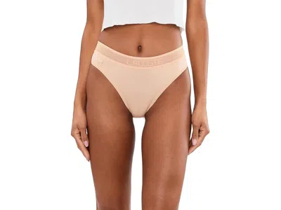 Lacoste Logo Waist Mesh Briefs In Neutral