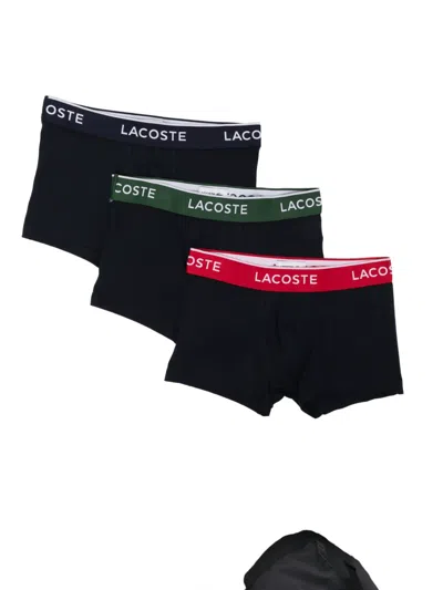 LACOSTE LOGO-WAISTBAND BOXER BRIEFS (SET OF THREE)