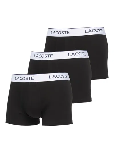 Lacoste Logo-waistband Boxers (pack Of Three) In Black