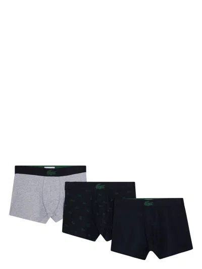 Lacoste Logo-waistband Boxers (pack Of Three) In Grey
