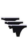 Lacoste Logo-waistband Briefs (pack Of Three) In Black