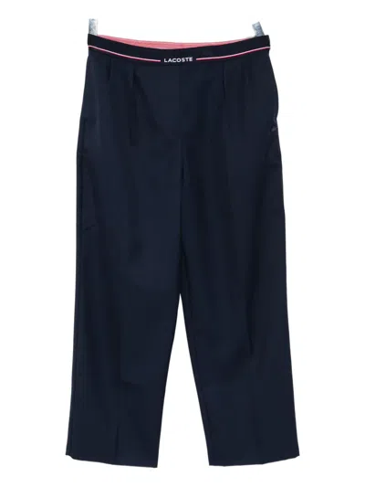 Lacoste Logo-waistband Trousers In Blue