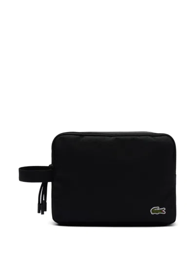 Lacoste Logo Wash Bag In Black