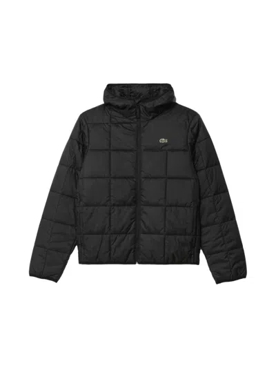 Lacoste Logo Waterproof Puffer Jacket In Black