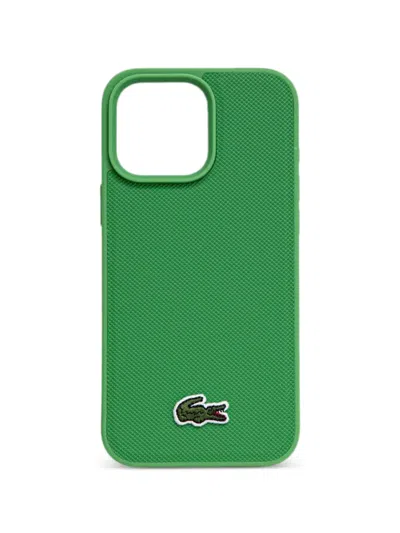 Lacoste Logo-appliqué Iphone 16 Pro Max Case In Green