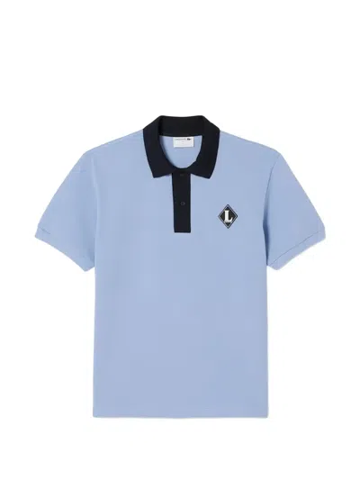Lacoste Logo-appliqué Polo Shirt In Blue