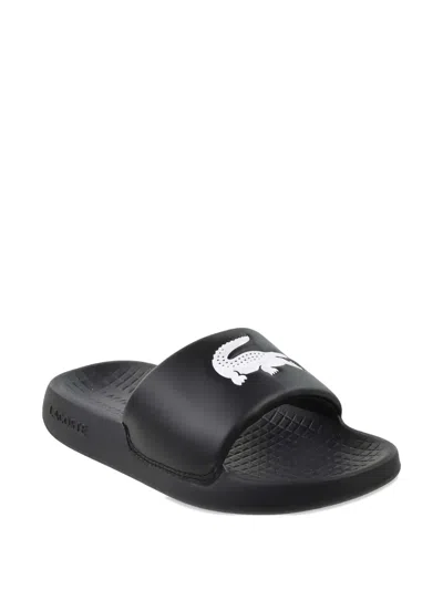 Lacoste Kids' Logo-detail Slides In Black