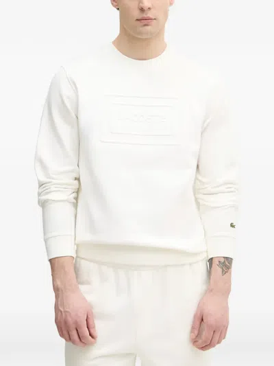 Lacoste Logo-embossed Sweatshirt In White