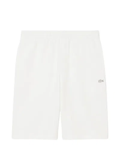 Lacoste Logo-embroidered Drawstring Shorts In White