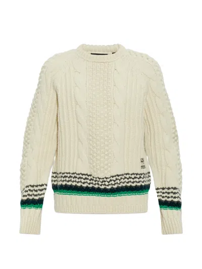 Lacoste Logo-embroidered Sweater In Neutral
