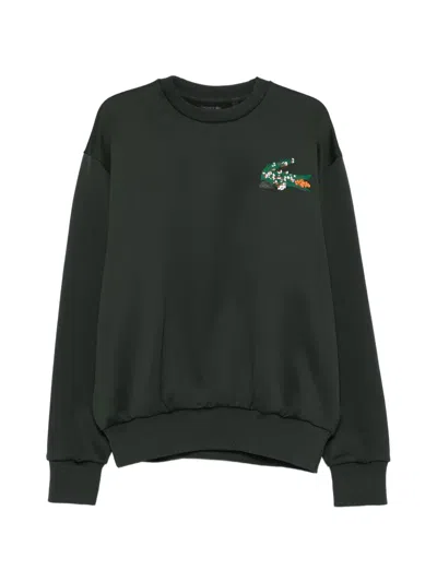 Lacoste Logo-embroidered Sweatshirt In Green