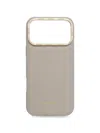 Lacoste Logo-engraved Pebbled-effect Iphone Case In Neutral