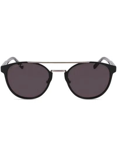 Lacoste Logo-lettering Sunglasses In Brown