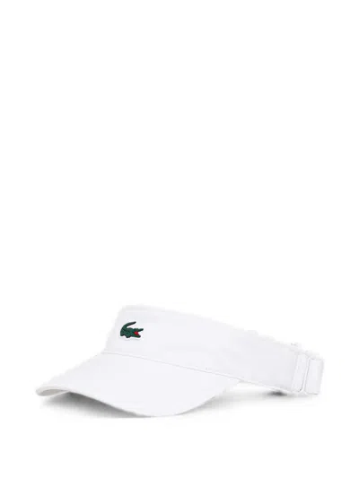 Lacoste Logo-patch Adjustable Visor In Burgundy