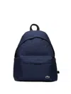 Lacoste Logo-patch Backpack In Blue
