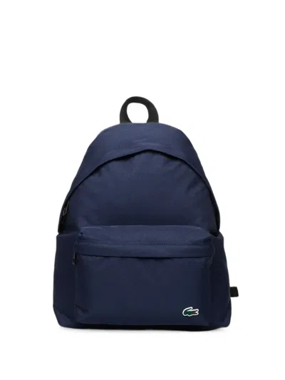Lacoste Logo-patch Backpack In Blue