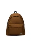 Lacoste Logo-patch Backpack In Brown