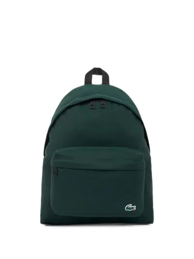 Lacoste Logo-patch Backpack In Green