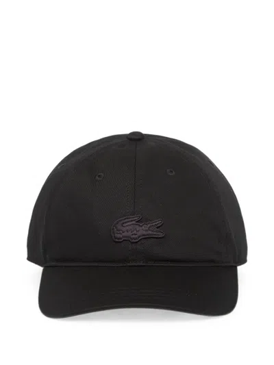 Lacoste Logo-patch Baseball Cap In Black