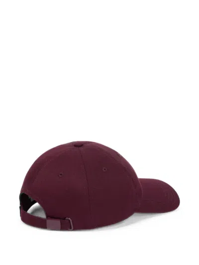 Lacoste Logo-patch Baseball Cap In Burgundy
