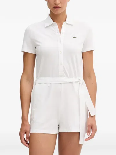 Lacoste Logo-patch Belted Playsuit In White