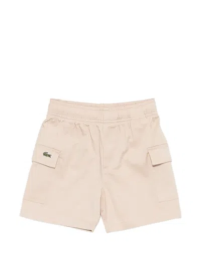 Lacoste Kids' Logo-patch Cargo Shorts In Brown