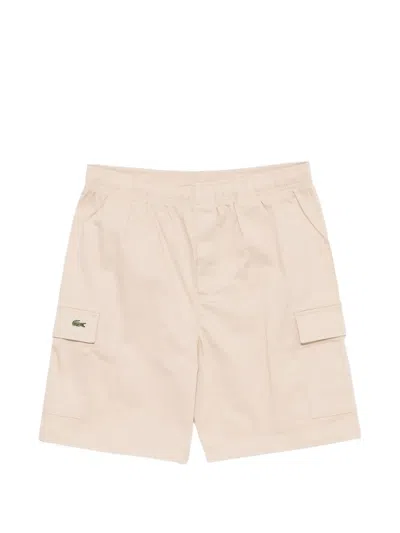 Lacoste Kids' Logo-patch Cargo Shorts In Brown