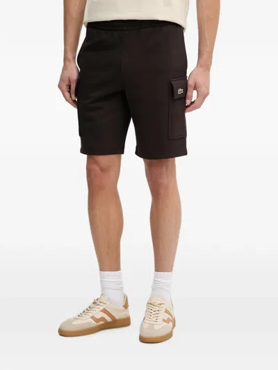 Lacoste Logo-patch Cargo Shorts In Brown