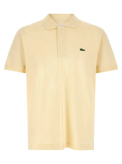 Lacoste Logo-patch Cotton Piqué Polo Shirt In Neutral