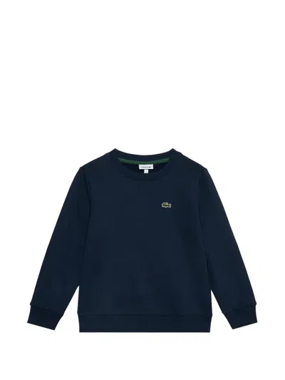 Lacoste Kids' Logo-patch Crew-neck Sweater In Blue