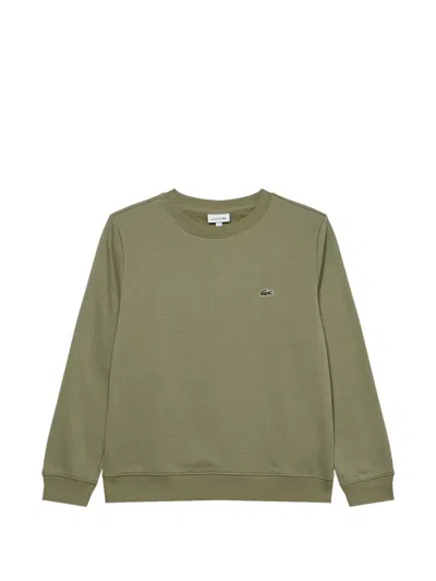 Lacoste Kids' Logo-patch Crew-neck Sweater In Green