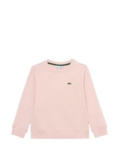 Lacoste Kids' Logo-patch Crew-neck Sweater In Pink
