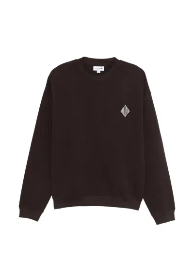 Lacoste Logo-patch Crew-neck Sweatshirt In Brown