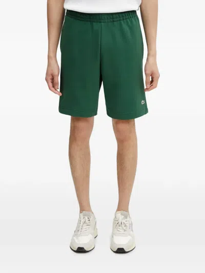 Lacoste Logo-patch Drawstring Shorts In Green