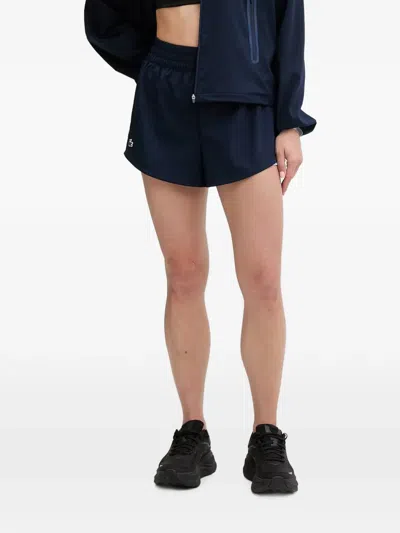 Lacoste Logo-patch Elasticated-waist Shorts In Blue
