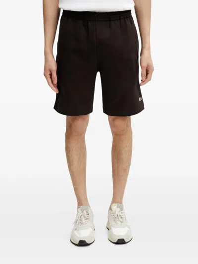 Lacoste Logo-patch Elasticated-waist Shorts In Black