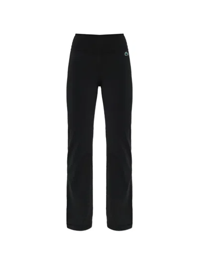 Lacoste Logo-patch Flared Leggings In Black