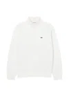 Lacoste Logo-patch Half-zip Sweatshirt In White