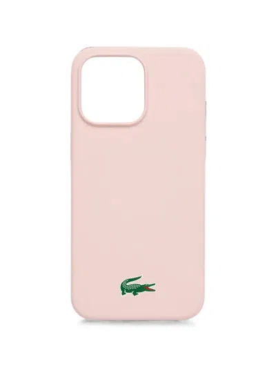 Lacoste Logo-patch Iphone 15 Case In Pink