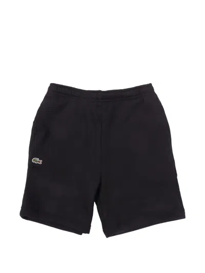 Lacoste Kids' Logo-patch Jersey Shorts In Black