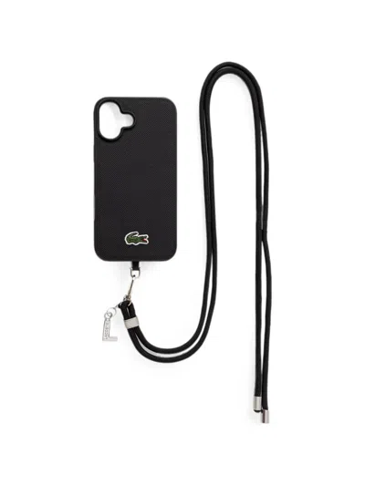 Lacoste Logo-patch Lanyard Iphone 16 Case In Red