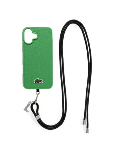 Lacoste Logo-patch Lanyard Iphone 16 Case In White